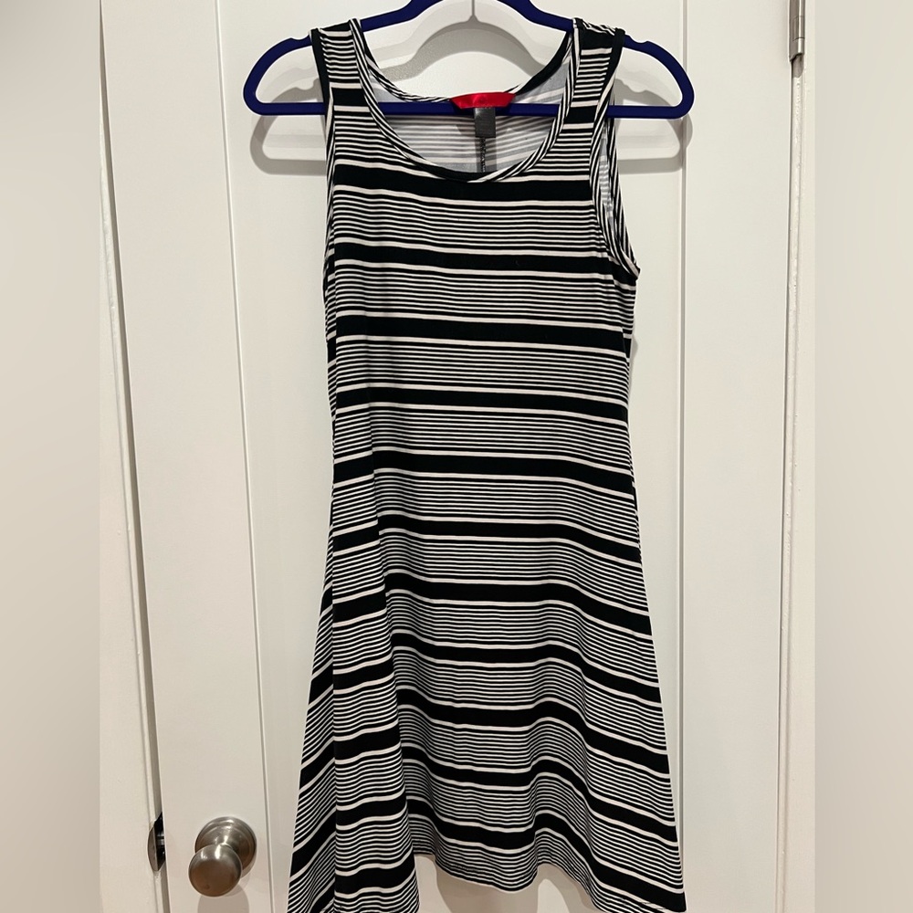 Striped Black and White Mini Dress